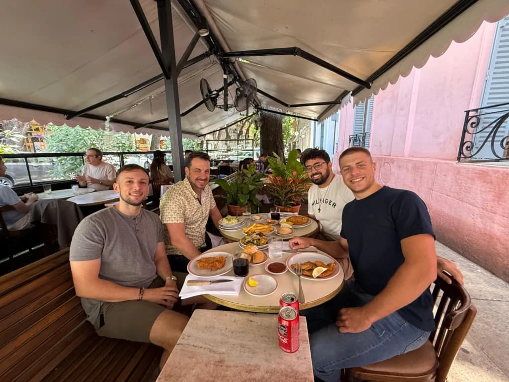 people having lunch
