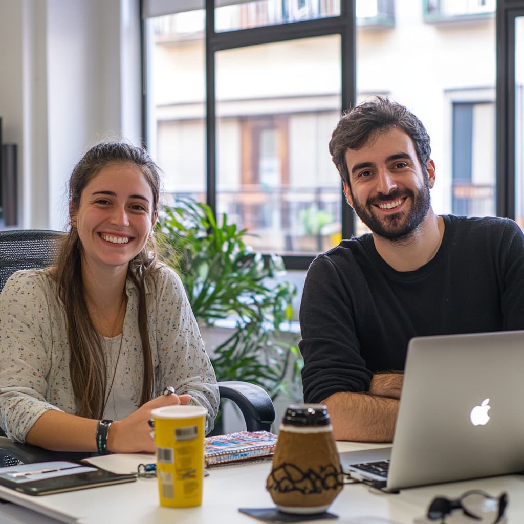 woman and man working as software devs